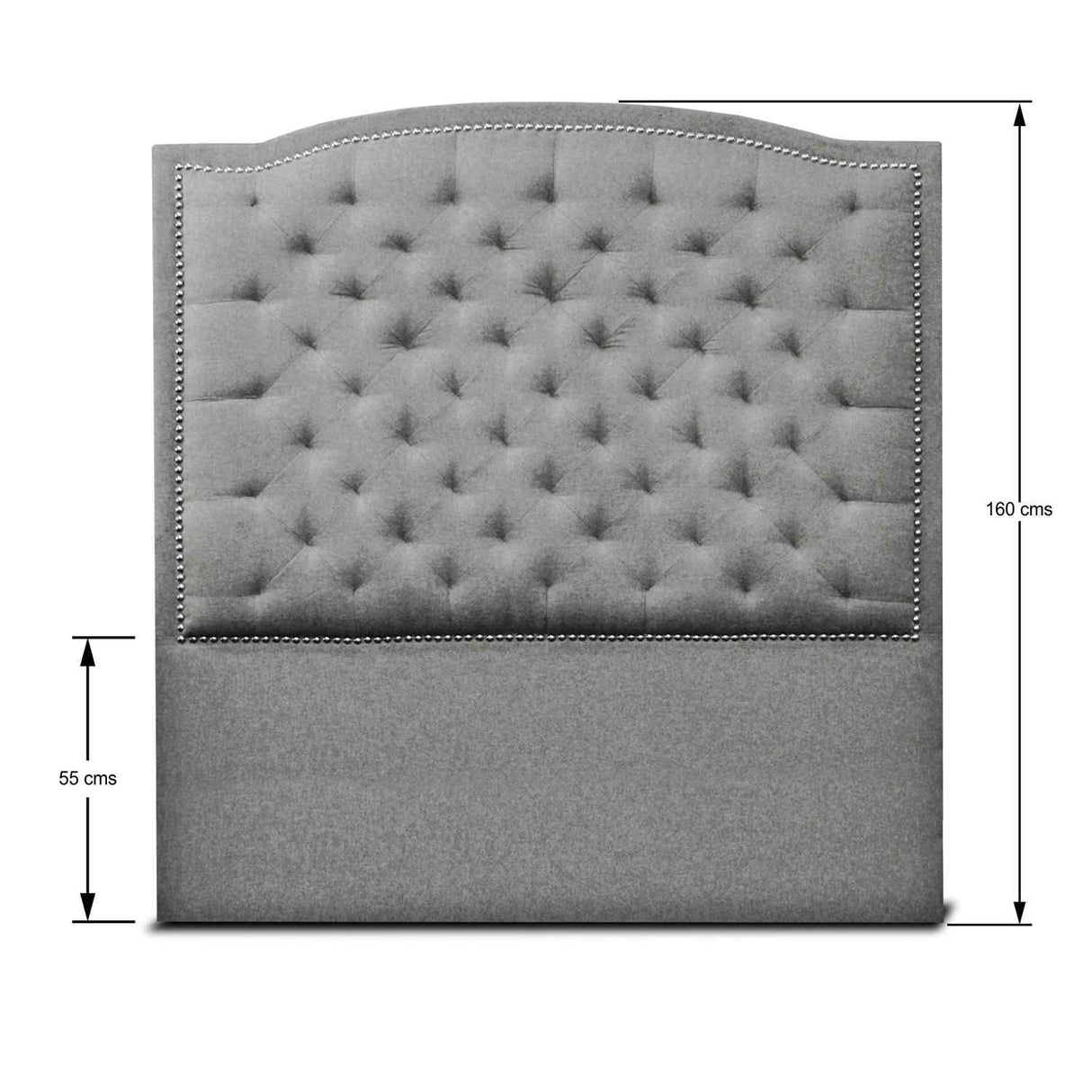 Cabecero Lawrence Gris 140x160cm Abullonado para Cama Doble - Camas y Cabeceros | Bylmo
