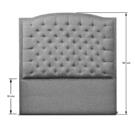 Cabecero Lawrence Gris 140x160cm Abullonado para Cama Doble - Camas y Cabeceros | Bylmo