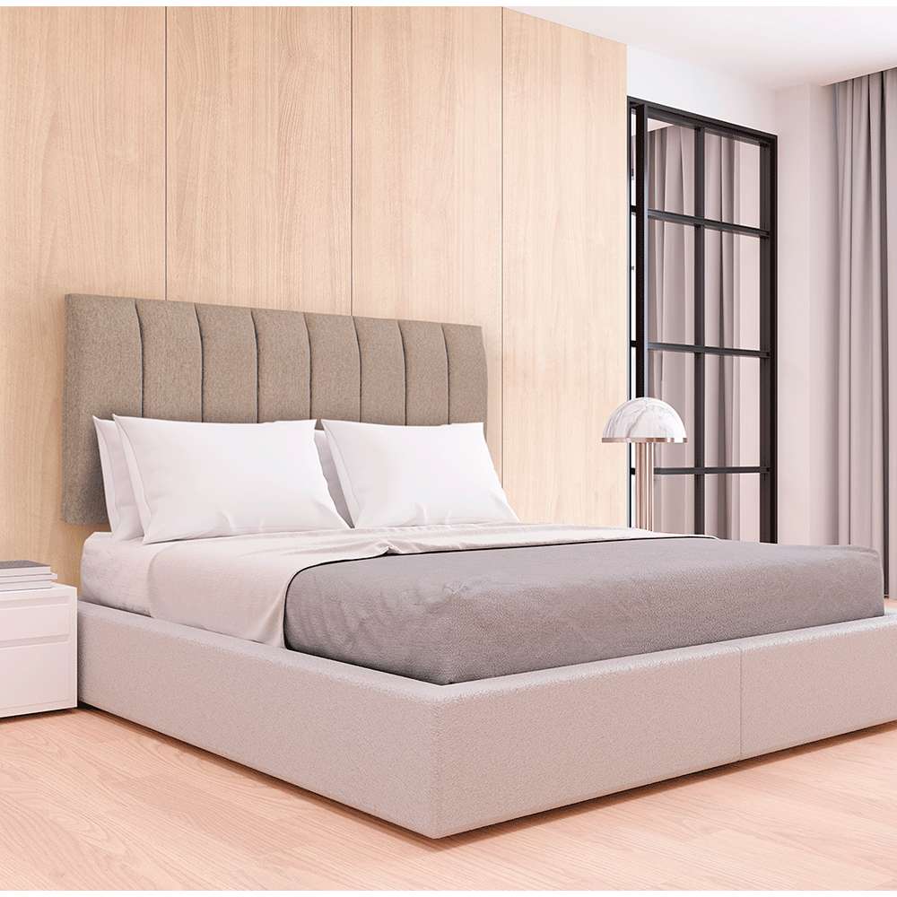 Cabecero Flotante Orvieto Semidoble 120 cm Beige Tela Resistente - Camas y Cabeceros | Bylmo