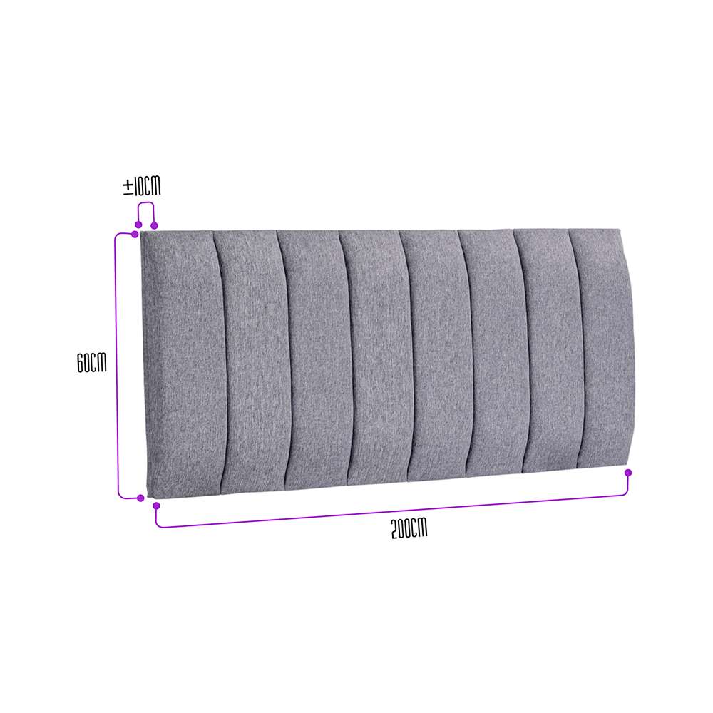 Cabecero Flotante Orvieto King 200 cm Gris Tela Resistente - Camas y Cabeceros | Bylmo