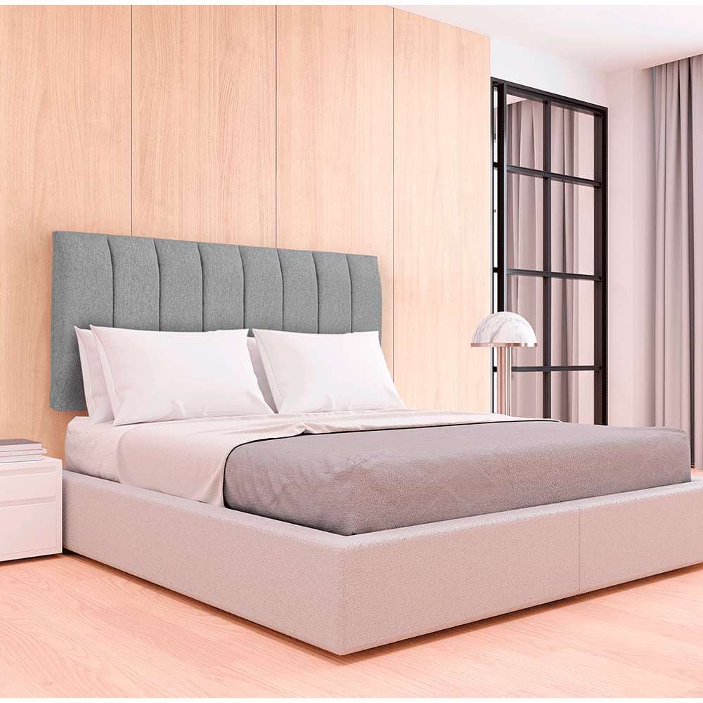 Cabecero Flotante Orvieto King 200 cm Gris Tela Resistente - Camas y Cabeceros | Bylmo