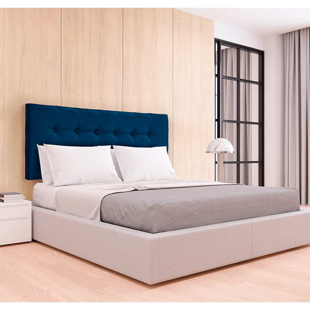 Cabecero Flotante Varena Doble 140 cm Azul Tela Resistente - Camas y Cabeceros | Bylmo