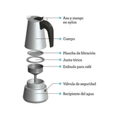 Cafetera Italiana Chá e Café Acero 11x18cm para 350 Mililitros con Filtro - Utensilios y Accesorios | Bylmo