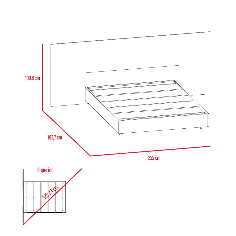 Cama Nebraska Doble 140 cm Miel - Camas | Bylmo