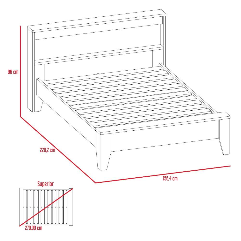 Cama Ponova Doble 140 cm Habano - Camas | Bylmo