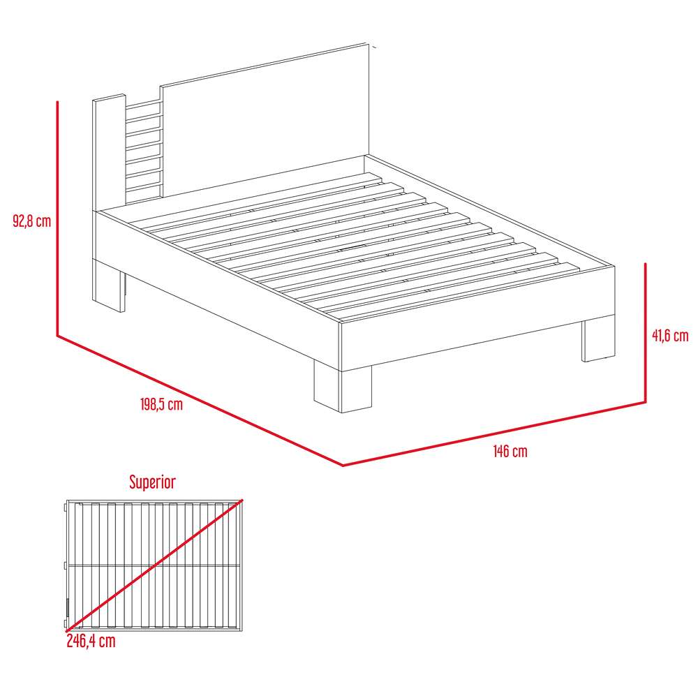 Cama Dicolor Doble 140 cm Rovere - Camas | Bylmo