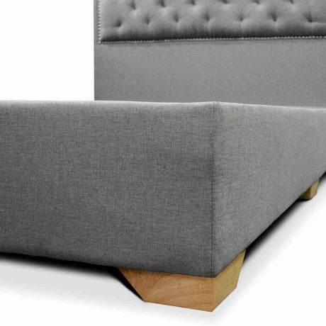 Base Cama Lawrence Gris 100x30cm para Colchón King 200 X 200 Cm con Cabecero - Camas y Cabeceros | Bylmo
