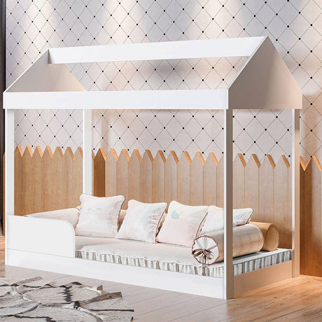 Cama Montessoriana Blanco 97x132.5cm para Colchón Sencillo 90 X 190 Cm - Camas | Bylmo