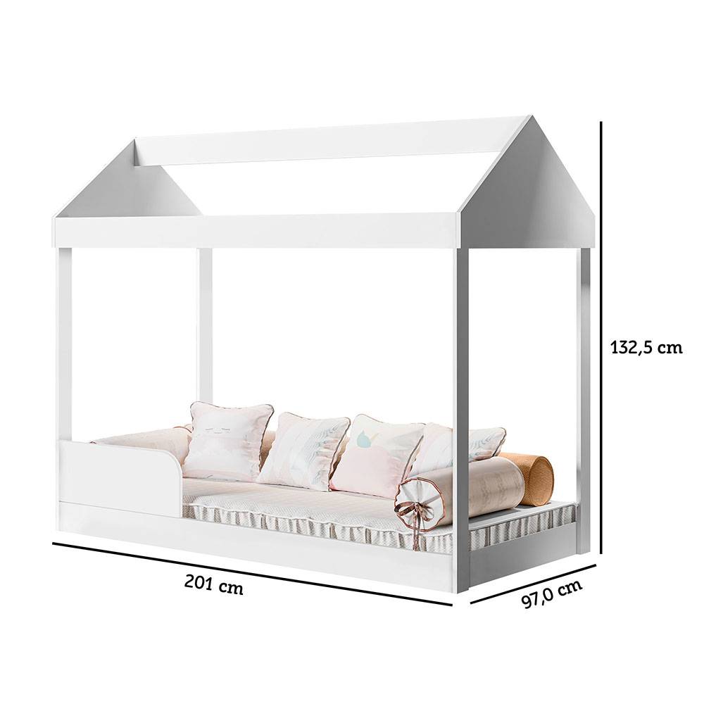 Cama Montessoriana Blanco 97x132.5cm para Colchón Sencillo 90 X 190 Cm - Camas | Bylmo