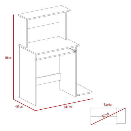 Centro de Computo Office Duna 69 cm con Entrepaños - Escritorios y Archivadores | Bylmo
