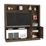 Centro de Entretenimiento Cantabria Coñac 180x180cm Para TV Hasta 55 Pulgadas con Un Cajón - Muebles para TV | Bylmo
