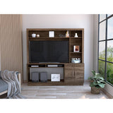 Centro de Entretenimiento Cantabria Coñac 180x180cm Para TV Hasta 55 Pulgadas con Un Cajón - Muebles para TV | Bylmo