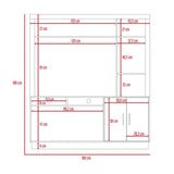 Centro de Entretenimiento Cantabria Coñac 180x180cm Para TV Hasta 55 Pulgadas con Un Cajón - Muebles para TV | Bylmo
