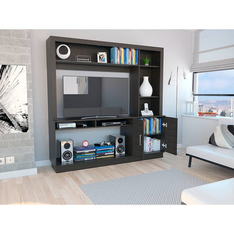 Centro de Entretenimiento Cantabria Wengue 180x180cm Para TV Hasta 55 Pulgadas con Un Cajón - Muebles para TV | Bylmo