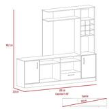 Centro de Entretenimiento kava Coñac 200x180.7cm Para TV Hasta 60 Pulgadas con Dos Cajones - Muebles para TV | Bylmo