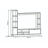 Centro de Entretenimiento Marsella Niebla y Taupe 202 cm con Dos Puertas - Muebles para TV | Bylmo