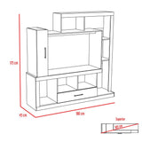 Centro de Entretenimiento Alves Amareto y Wengue 175 cm con Una Puerta y Un Cajón - Muebles para TV | Bylmo