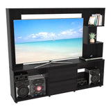 Centro de Entretenimiento Wengue 200x173.3cm Para TV Hasta 65 Pulgadas con Dos Cajones - Muebles de TV | Bylmo