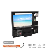 Centro de Entretenimiento Wengue 200x173.3cm Para TV Hasta 65 Pulgadas con Dos Cajones - Muebles de TV | Bylmo