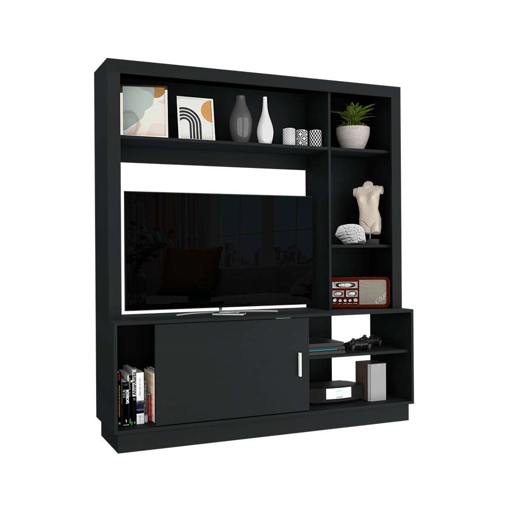 Centro de Entretenimiento Trento Wengue 160 cm con Una Puerta - Muebles para TV | Bylmo