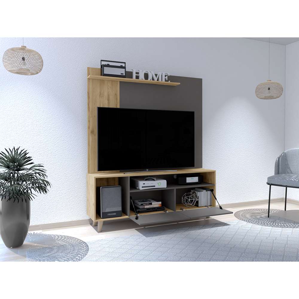 Centro de Entretenimiento Kalima Macadamia 150 cm con Dos Puertas - Muebles de TV | Bylmo