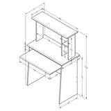 Centro de Computo Winsford Amaretto 80 cm con Biblioteca Superior - Oficina | Bylmo