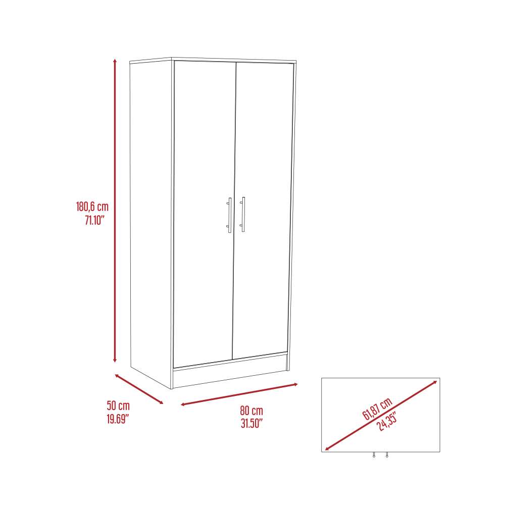 Closet Ambery Ceniza 80x180cm con 1 Cajones con 1 Entrepaños - Closets | Bylmo