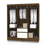 Closet Valent Marron y Blanco 153.3x181cm con 1 Cajones con 2 Entrepaños - Closets | Bylmo