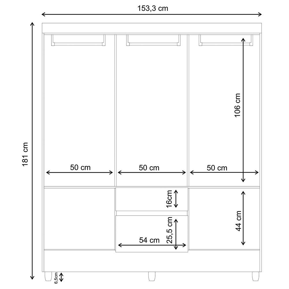 Closet Valent Marron y Blanco 153.3x181cm con 1 Cajones con 2 Entrepaños - Closets | Bylmo
