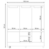 Closet Valent Marron y Blanco 153.3x181cm con 1 Cajones con 2 Entrepaños - Closets | Bylmo