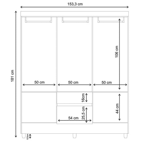 Closet Valent Marron y Blanco 153.3x181cm con 1 Cajones con 2 Entrepaños - Closets | Bylmo