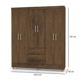 Closet Valent Marron 153.3x181cm con 1 Cajones con 2 Entrepaños - Closets | Bylmo