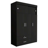 Closet Alma Wengue 120 cm con Cinco Puertas y Dos Cajones - Closets | Bylmo
