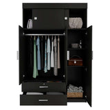 Closet Alma Wengue 120 cm con Cinco Puertas y Dos Cajones - Closets | Bylmo