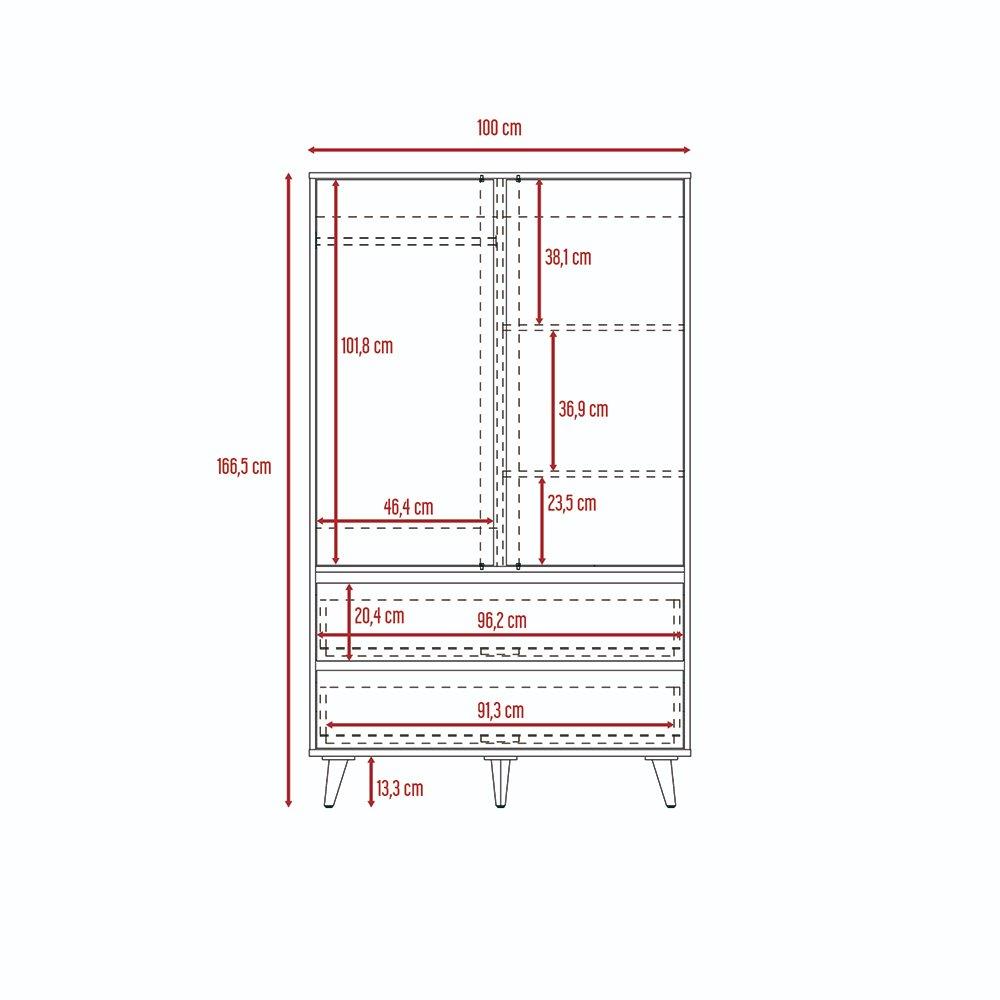 Closet Almería Siena 100 cm con Dos Puertas y Dos Cajones - Closets | Bylmo