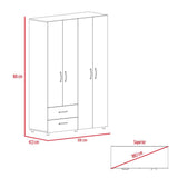Closet Ankora Bellota 120 cm con Cuatro Puertas y Dos Cajones - Closets | Bylmo