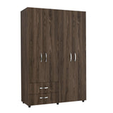 Closet Ankora Coñac 120 cm con Cuatro Puertas y Dos Cajones - Closets | Bylmo