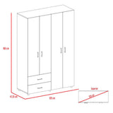 Closet Ankora Coñac 120 cm con Cuatro Puertas y Dos Cajones - Closets | Bylmo