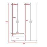 Closet Ankora Coñac 120 cm con Cuatro Puertas y Dos Cajones - Closets | Bylmo