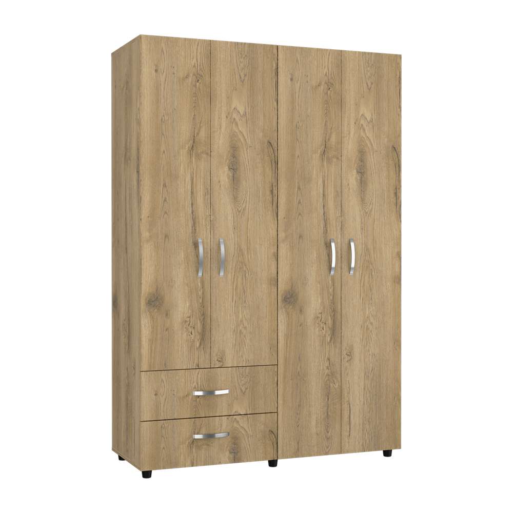 Closet Ankora Macadamia 120 cm con Cuatro Puertas y Dos Cajones - Closets | Bylmo