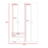 Closet Ankora Wengue 120 cm con Cuatro Puertas y Dos Cajones - Closets | Bylmo