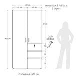 Closet Aquiles Caramelo 100x198cm con 2 Cajones con 2 Entrepaños - Closets | Bylmo