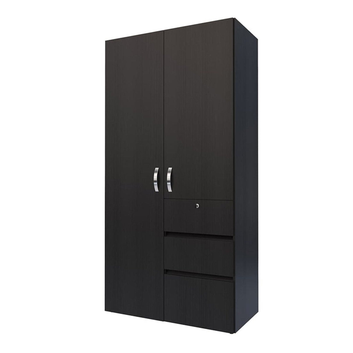 Closet Aquiles Wengue 100x198cm con 2 Cajones con 2 Entrepaños - Closets | Bylmo