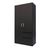 Closet Aquiles Wengue 100x198cm con 2 Cajones con 2 Entrepaños - Closets | Bylmo