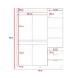 Closet Arizona Coñac 140 cm con Tres Puertas y Tres Cajones - Closets | Bylmo