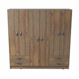 Closet Armario AM19023 Amareto y Blanco 181 cm con Seis Puertas y Cuatro Cajones - Closets | Bylmo