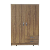 Closet Armario AM21423 Amareto y Blanco 124 cm con Dos Puertas y Dos Cajones - Closets | Bylmo
