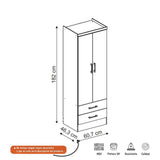Closet Samsun Chocolate 60 cm con Dos Puertas y Dos Cajones - Closets | Bylmo