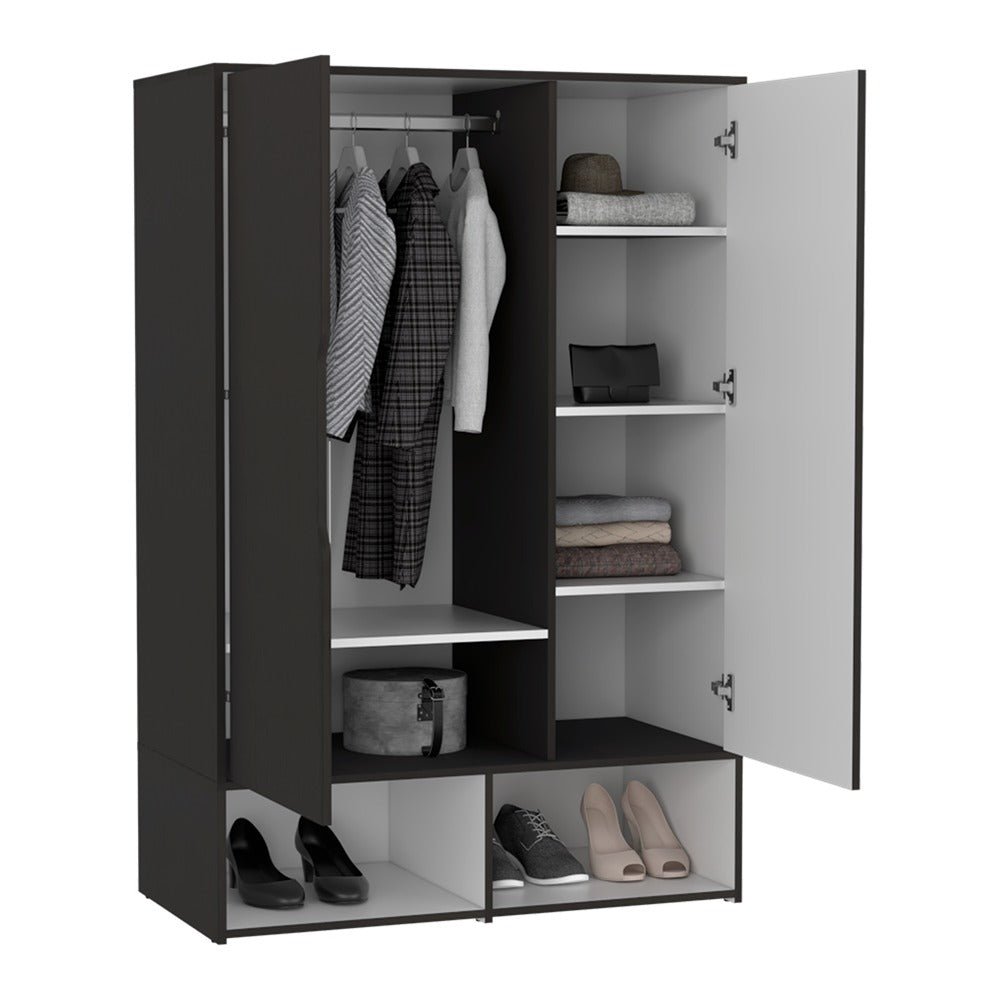 Closet Armario Wengue 100 cm con Zapatero y Percheros - Closets | Bylmo