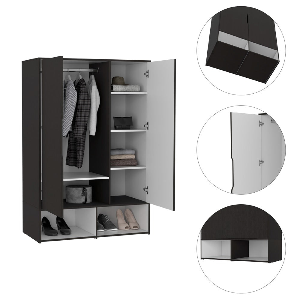 Closet Armario Wengue 100 cm con Zapatero y Percheros - Closets | Bylmo